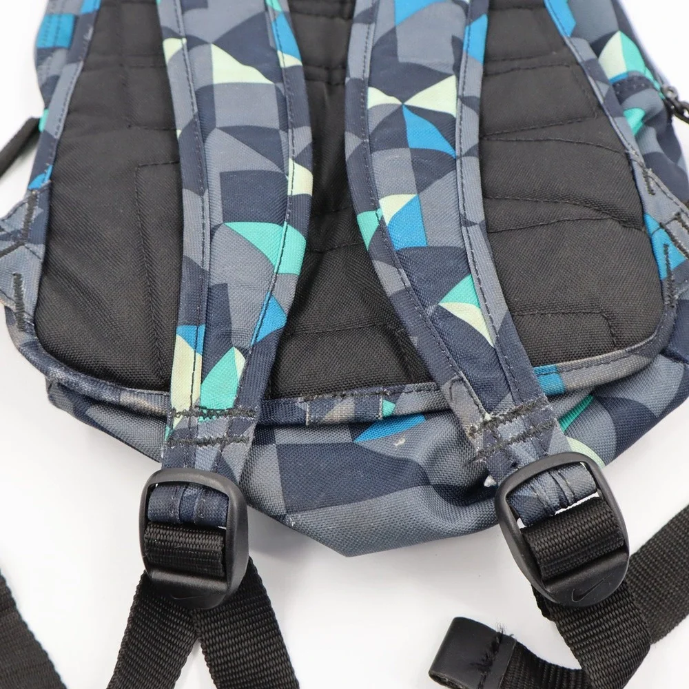 Nike Mini Backpack Unisex Small‎ Blue Grey Geometric Mosaic Print Sporty Bag